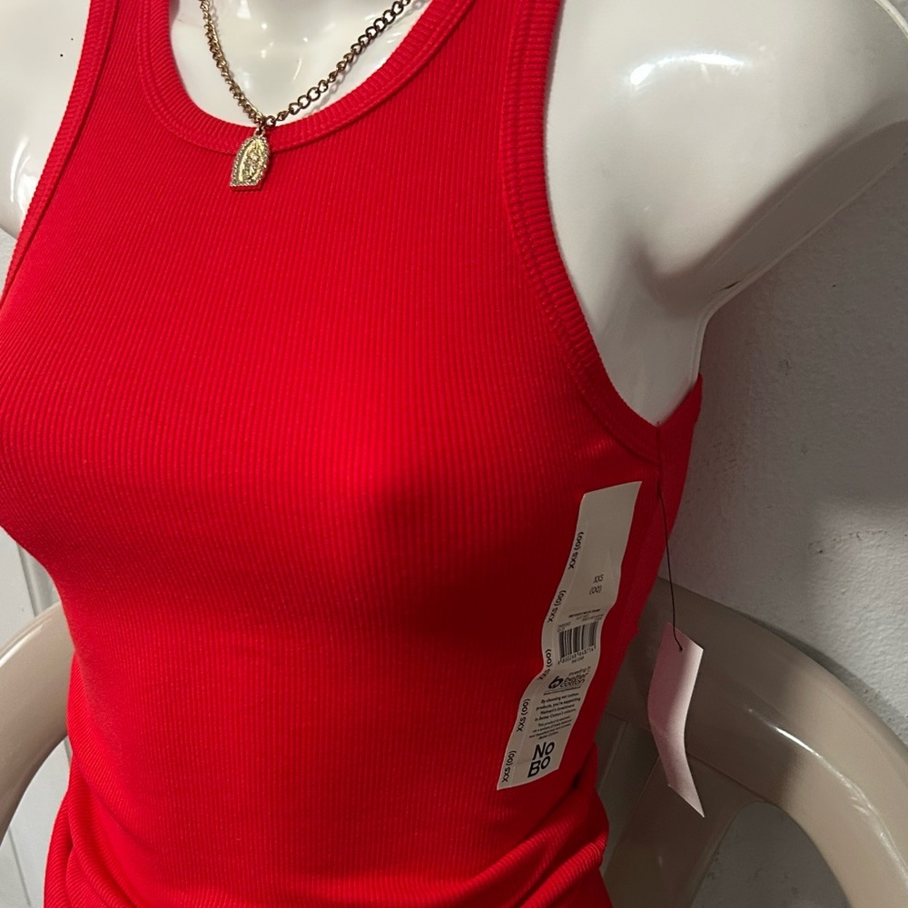 No Boundaries Red Fitted Sleeveless Tank Top